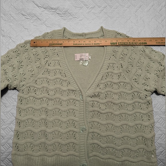 New! Maurices Wave Pointelle Stitch Button Front Cardigan - Picture 9 of 11